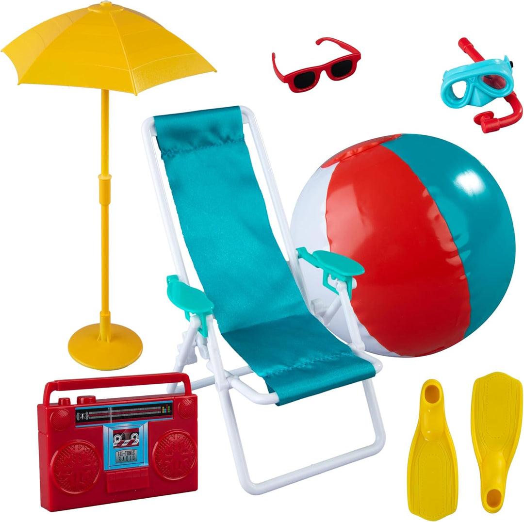 The Elf on The Shelf® Polar Props® Strandurlaub | Komplettes Strand-Set mit Liegestuhl, Schnorchel-A