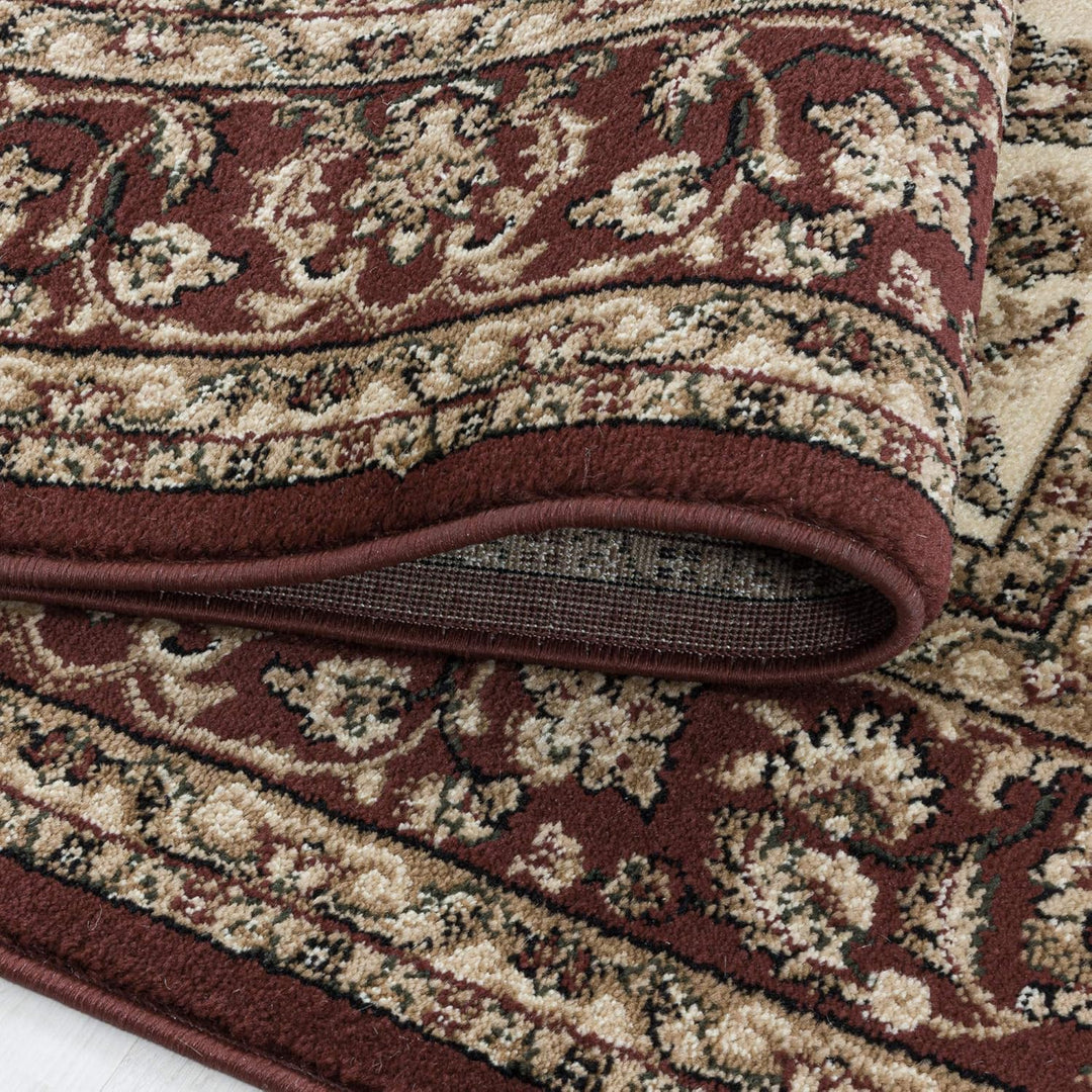 Carpetsale24 Orientteppich Rot 80x150 cm – Kurzflor Läufer im klassischen Vintage Stil für Flur, Sch