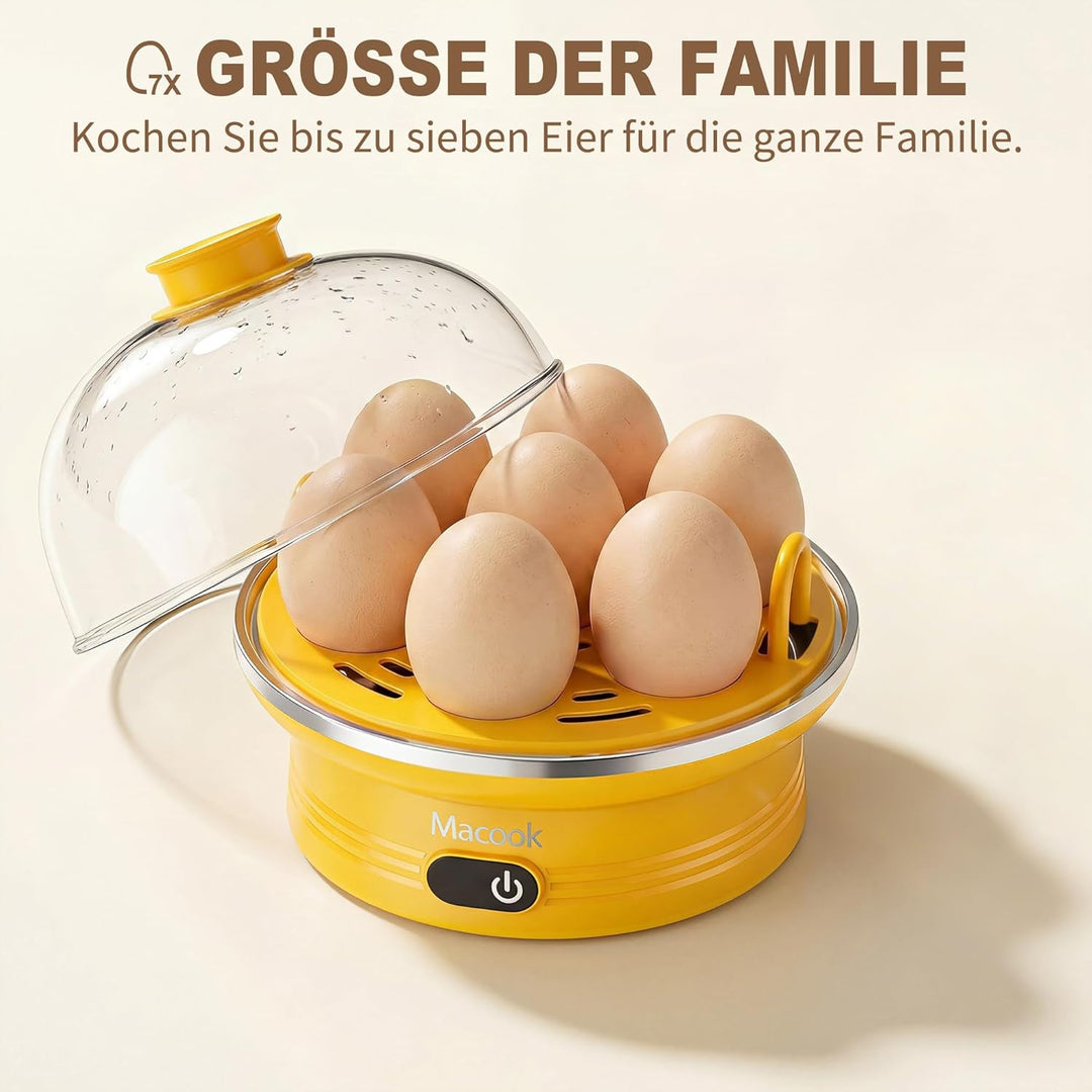 Eierkocher für 1-7 Eier, Eierkocher Testsieger, Egg Cooker Computergesteuerte Kontrolle, Egg Boiler