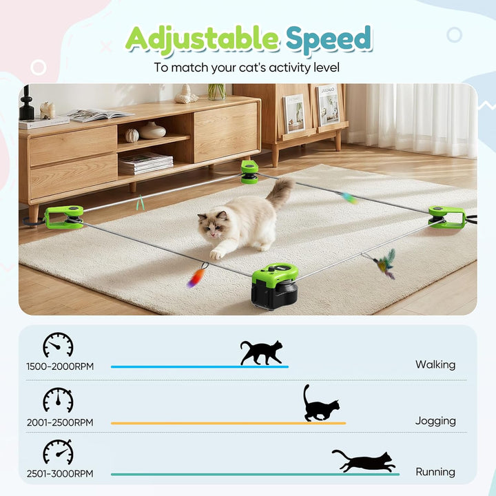 Interaktives Katzenspielzeug für Drinnen, Katzenlaufband, Automatisches/Ferngesteuertes Simuliertes