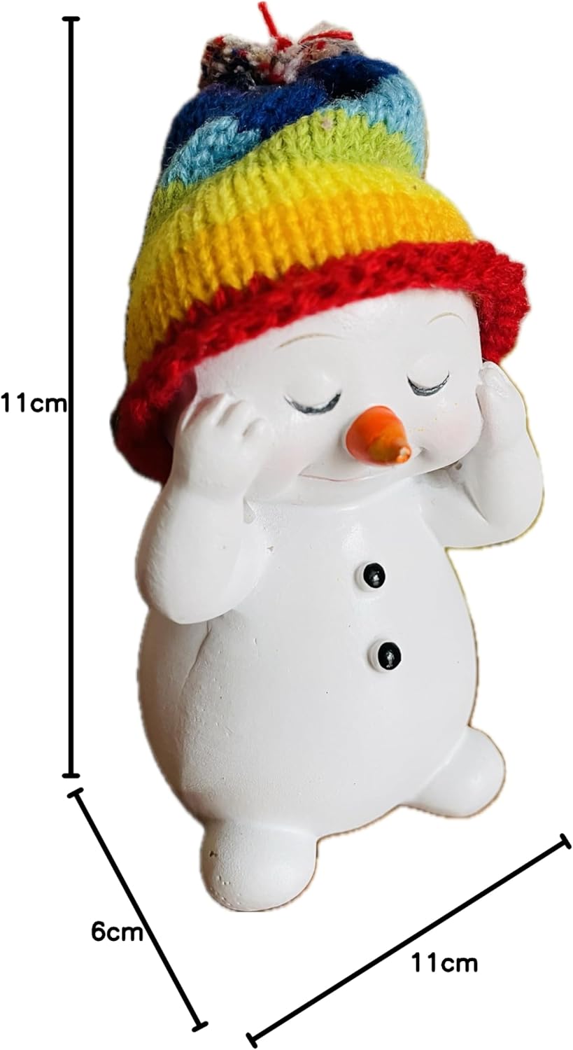 khevga Weihnachtsdeko Deko-Figuren Schneemann im 4er Masse ca. 6x6x11 cm Regenbogen, Regenbogen