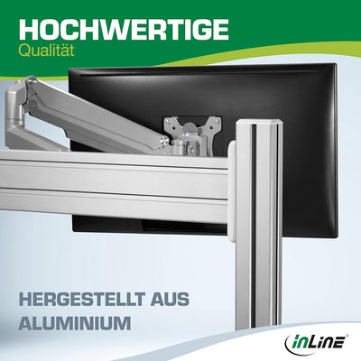 InLine Slatwall - Befestigung für das Slatwall System zur Wandmontage, Wandhalterung Aluminium Panel