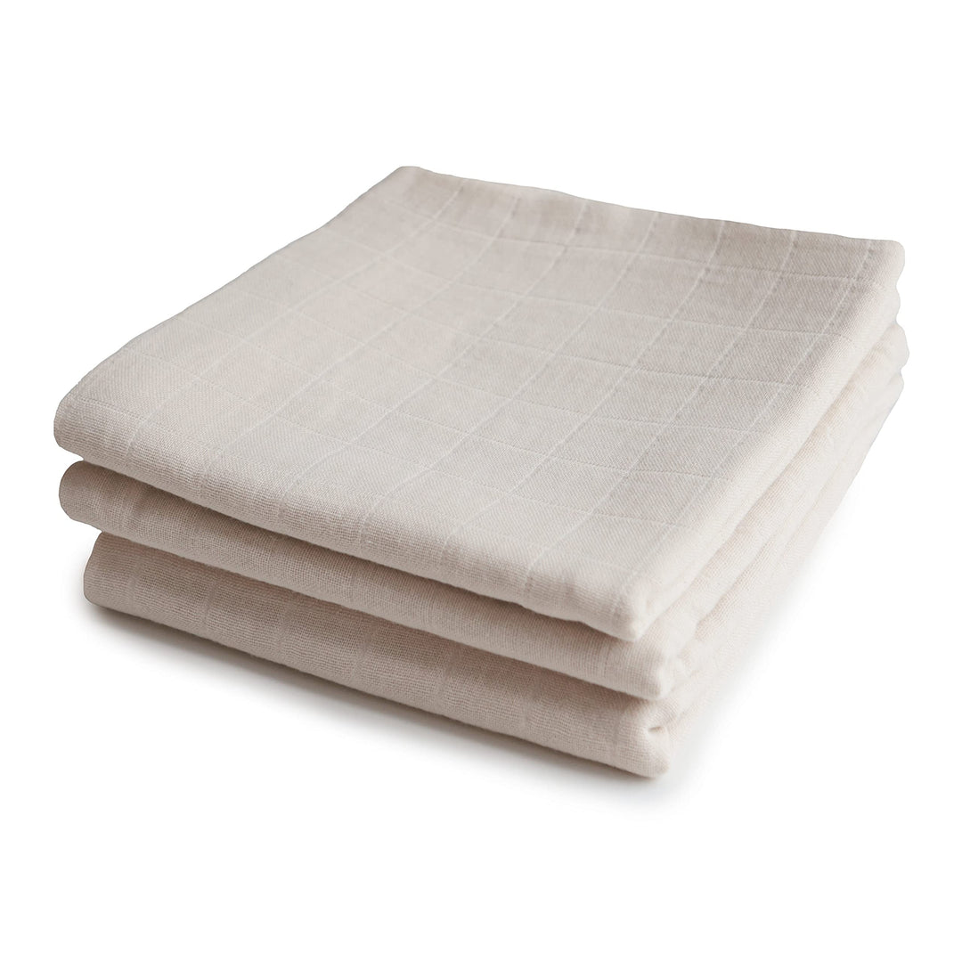 mushie Babytücher aus 100% Bio-Baumwolle, 59,7 x 59,7 cm (Nebel), 3er-Pack Fog, Fog