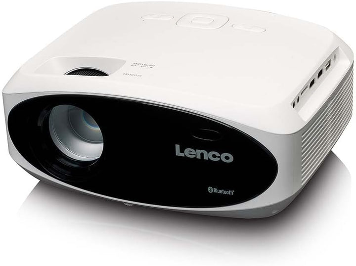 Lenco LPJ-900WH Full HD LCD-Projektor, 1920x1080, 250 ANSI Lumen, Bluetooth 5.0, Weiss, 510 cm Proje