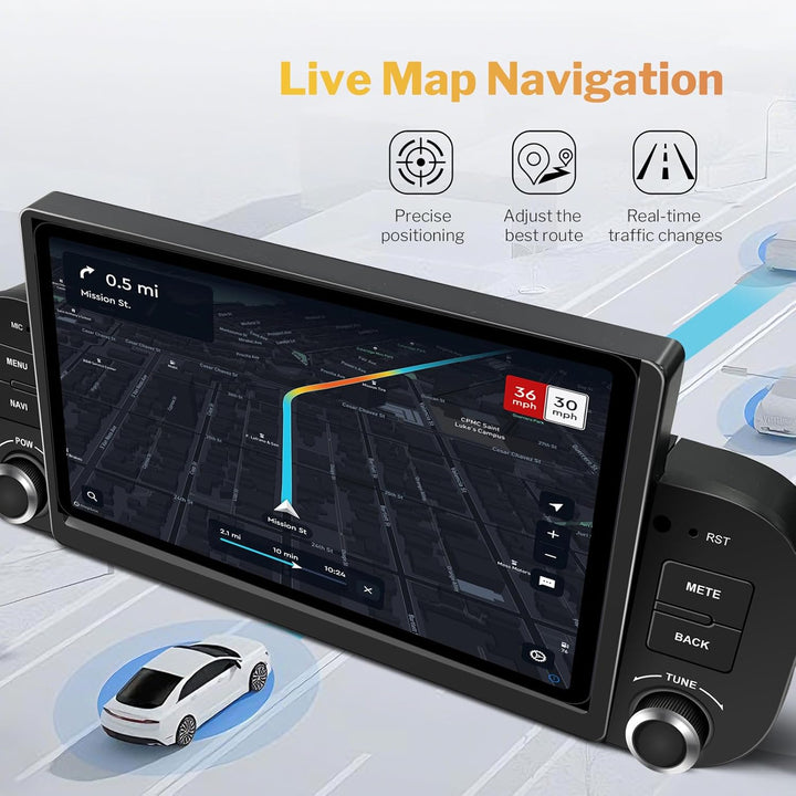 Carplay Autoradio für FIAT Panda 2013-2020 mit Wireless Android Auto | 7 Zoll Touchscreen Android Au