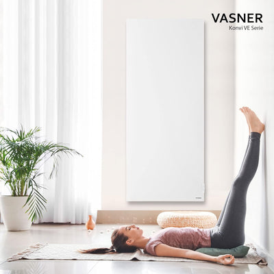 VASNER Konvi VE Hybridheizung vertikal – Hybrid Elektroheizung mit Thermostat, vertikales Design, 90