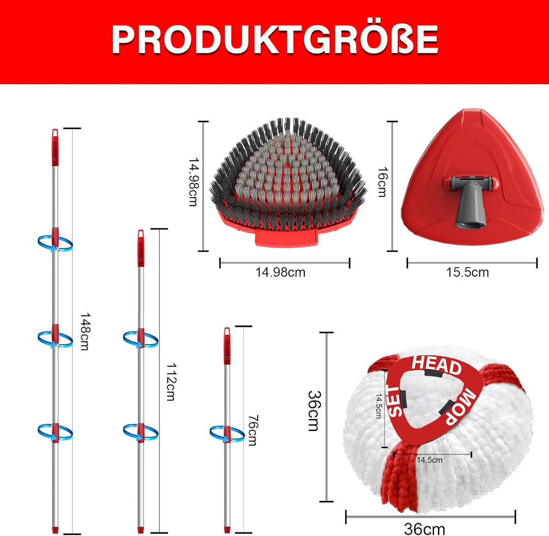Wischmopp Ersatzbezug für Vileda Turbo Mop, Wischmop Wischer Ersatzköpfe und Bodenwischer Mop mit 2