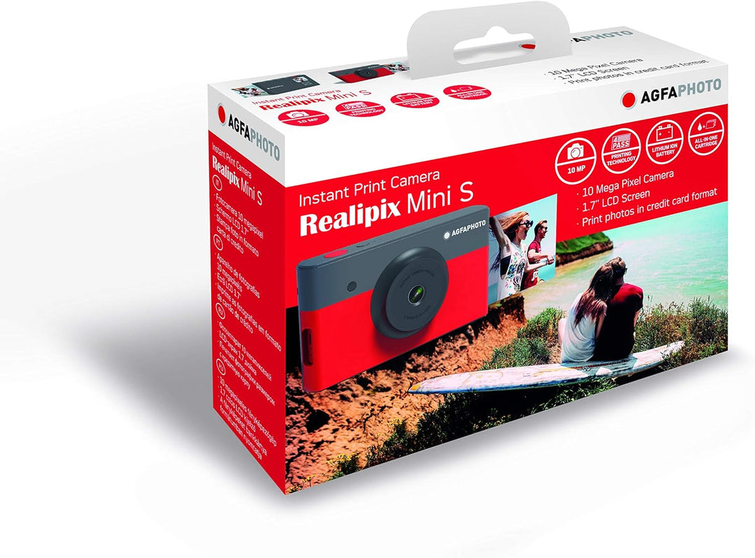 AgfaPhoto AGFA Foto, Realipix Mini S – Sofortbildkamera (Foto 5,3 x 8,6 cm – 2,1 x 3,4 Zoll, 10 MP,