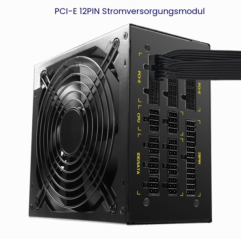 QIANRENON PCI-E 12 Pin auf Dual 8 Pin (6Pin+2Pin) Grafikkarten-Netzteilkabel Stecker auf Stecker, ge