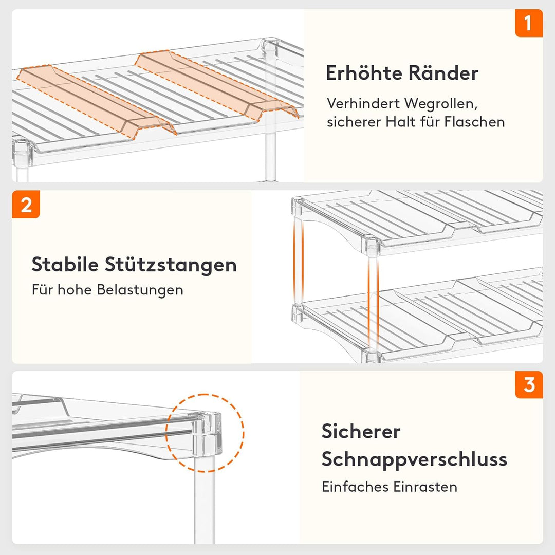 Lifewit Stapelbarer Flaschenorganizer aus Kunststoff für Zuhause, Tumbler- und Becherhalter, Transpa