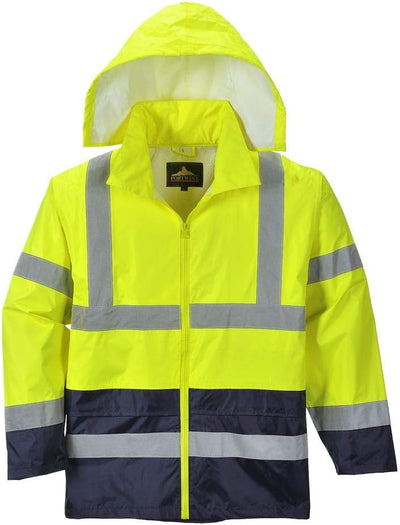 Portwest Klassische Kontrast Warnschutz-Regenjacke, Grösse: 4XL, Farbe: Gelb/Schwarz, H443YBR4XL, Ye