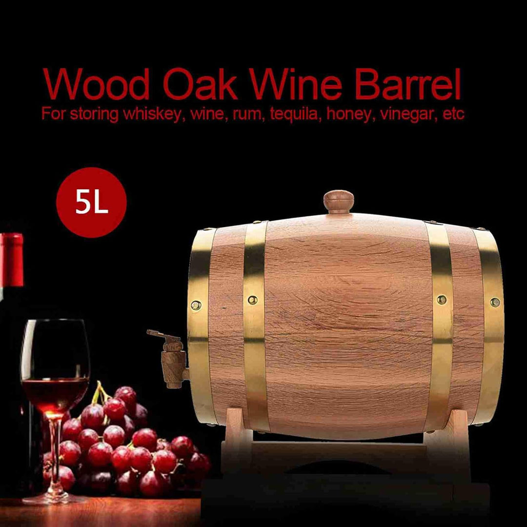 Eichenfass 5L aus Holz - Whiskyfass, Wein- & Rumfass mit Zapfhahn - Handgefertigtes Fass aus Eichenh