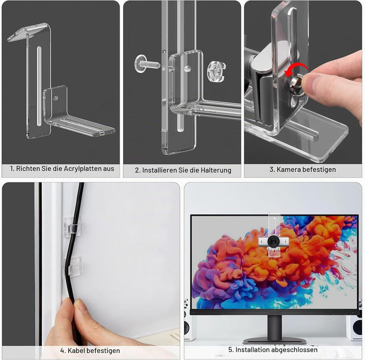 Webcam-Halterung für Mittelbildschirm / Mittelbildschirm, Positionierung der Webcam überall auf dem
