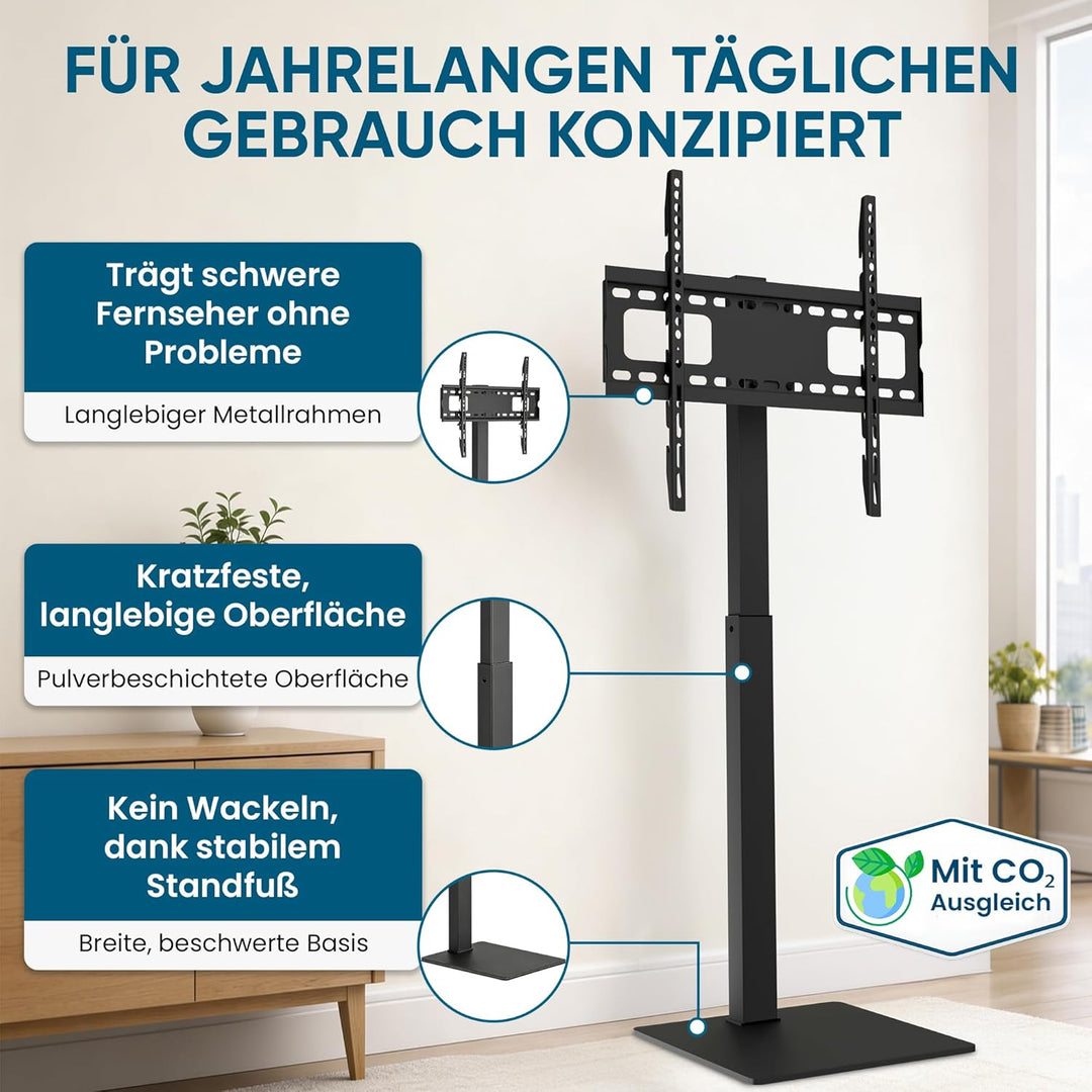 Xantron® Universal TV Ständer 37-75 Zoll/VESA 200x200-600x400 / Höhenverstellbarer, drehbarer TV Sta