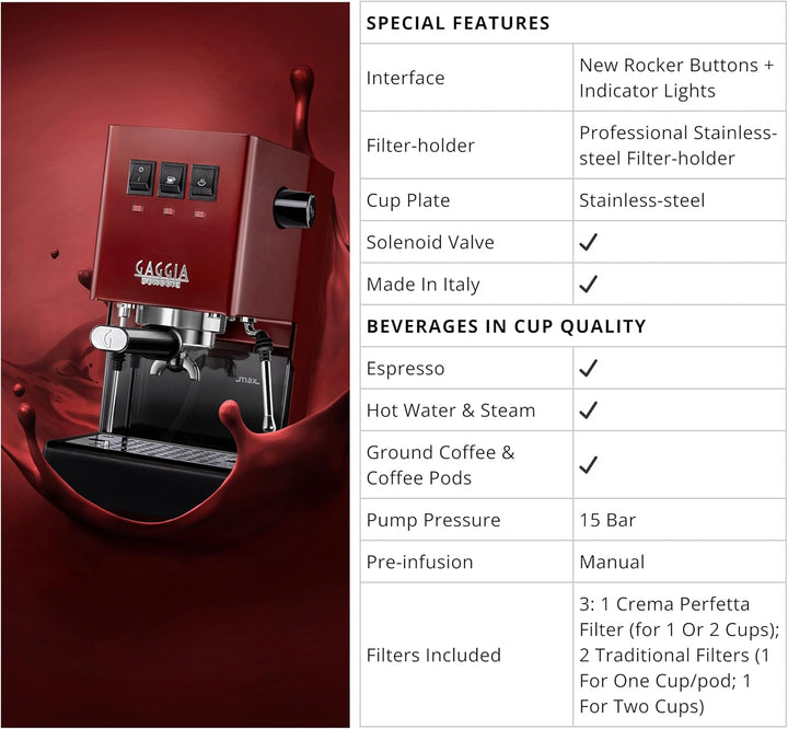 Gaggia Classic Evo rot RI9481/12, Rot