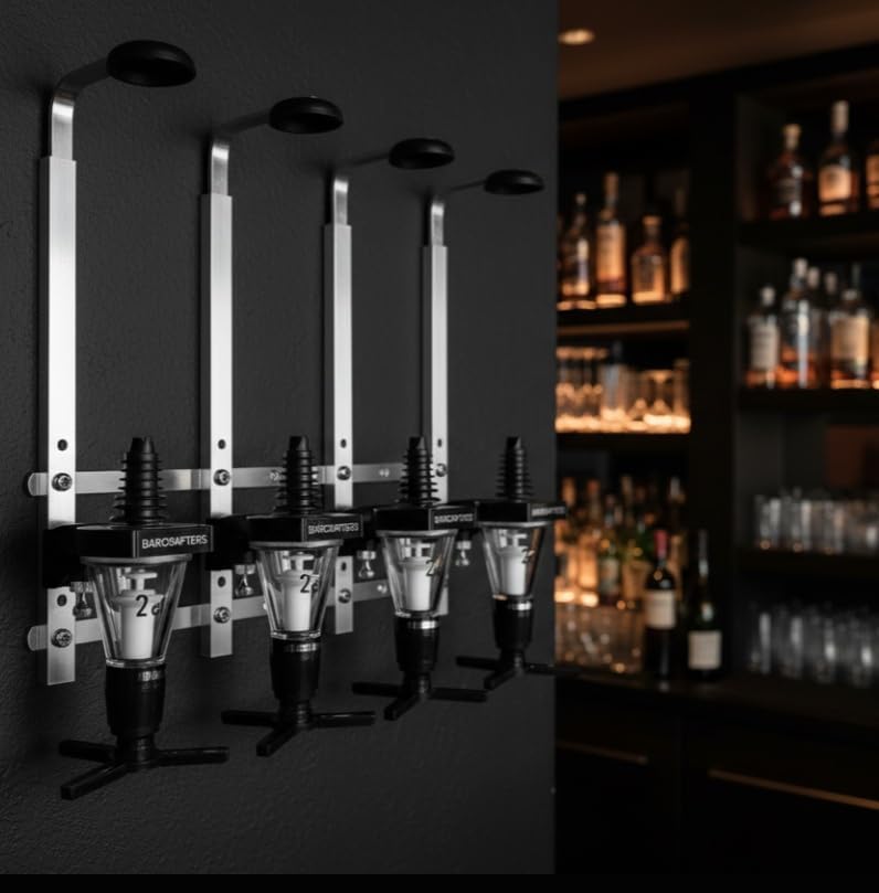 Schnaps Spender 2 cl + Regal Wand Halterung Spirituosendosierer Whisky Jacky Flaschenhalter