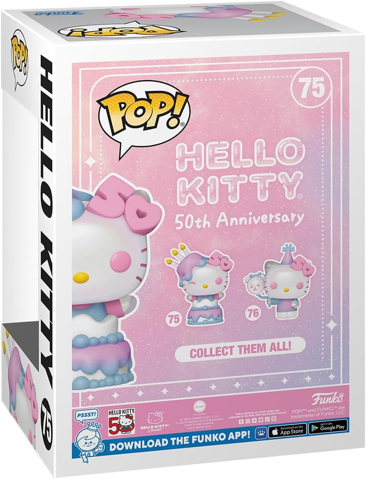Funko POP! Sanrio: Hello Kitty 50th - Hello Kitty In Cake - Sammelfigur aus Vinyl - Offizielle Merch