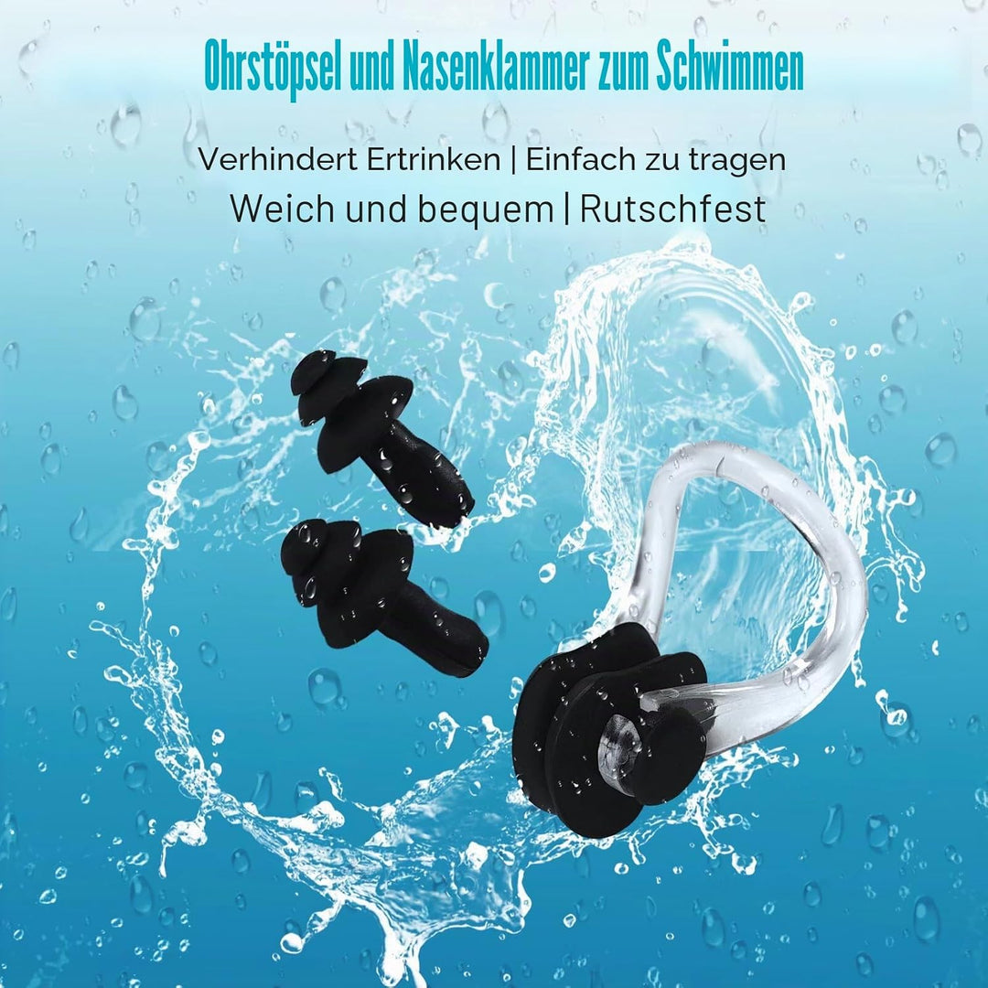 Alepo Badekappe mit 3D-Ohrenschutz, langlebig, flexibel, Silikon, für Damen, Herren, Kinder, Erwachs