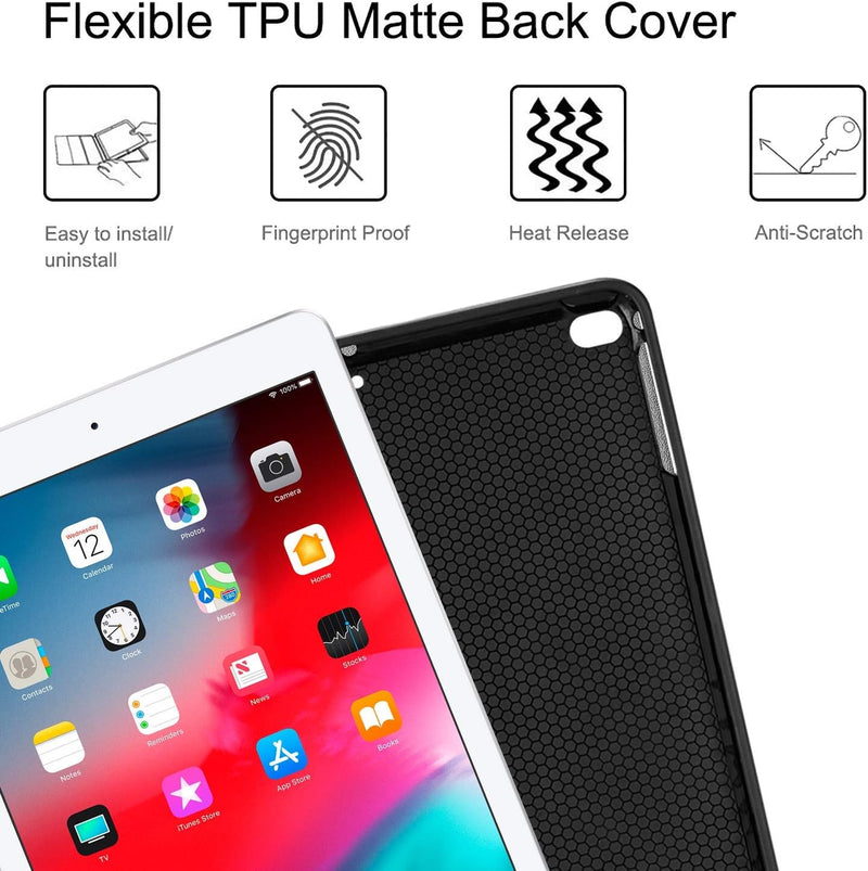 Fintie beleuchtete Tastatur Hülle für iPad 9.7 Zoll 2018/2017 - Soft TPU Rückseite Gehäuse mit Penci