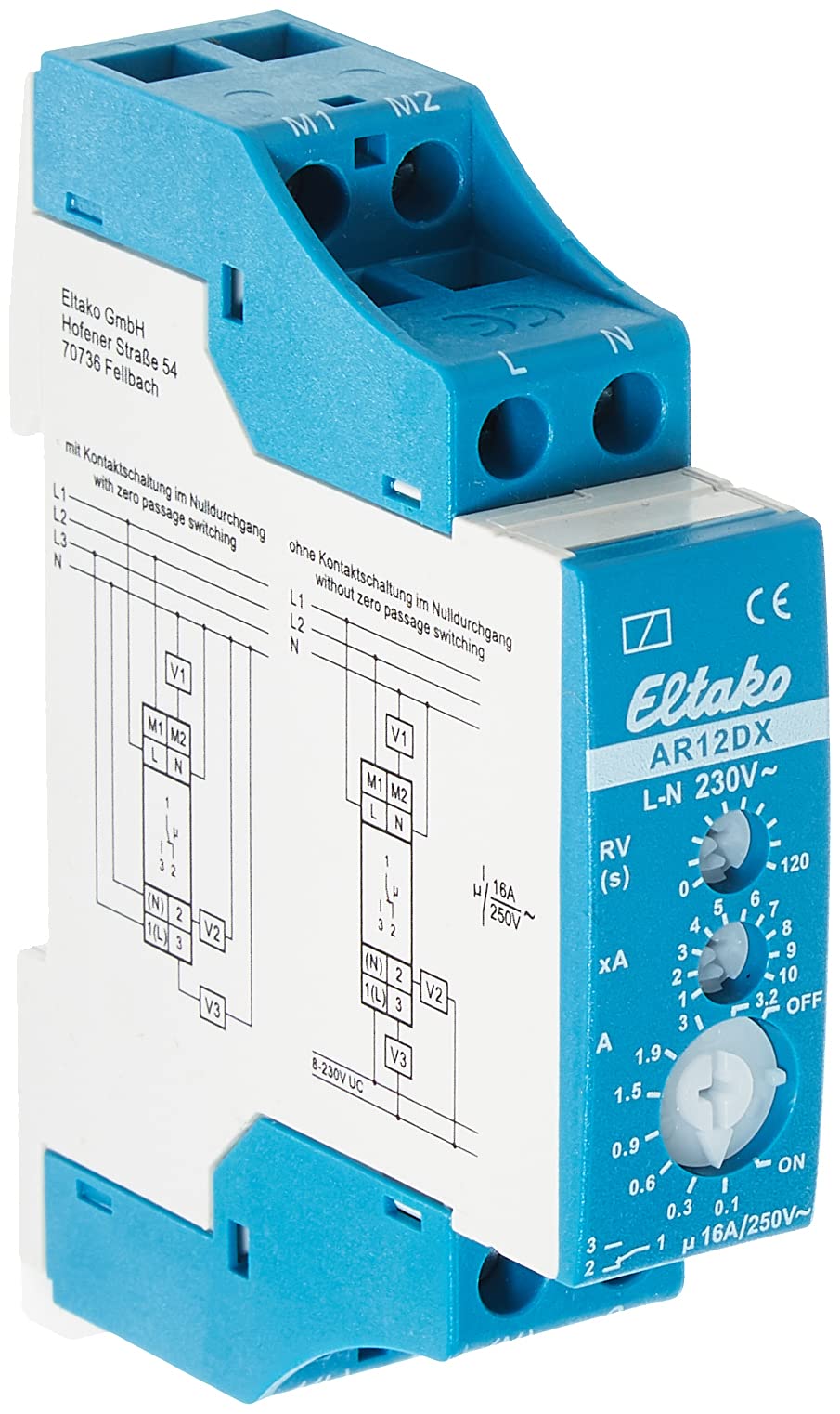 Eltako Stromrelais. 1 Wechsler potenzialfrei 16A/250V AC AR12DX-230V
