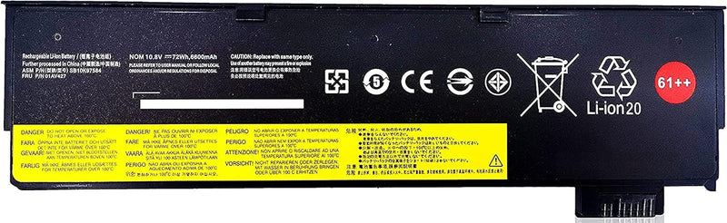 AKKEE 01AV427 SB10K97584 61++ Laptop Akku für Lenovo ThinkPad A475 A485 T470 T480 T570 T580 P51S P52