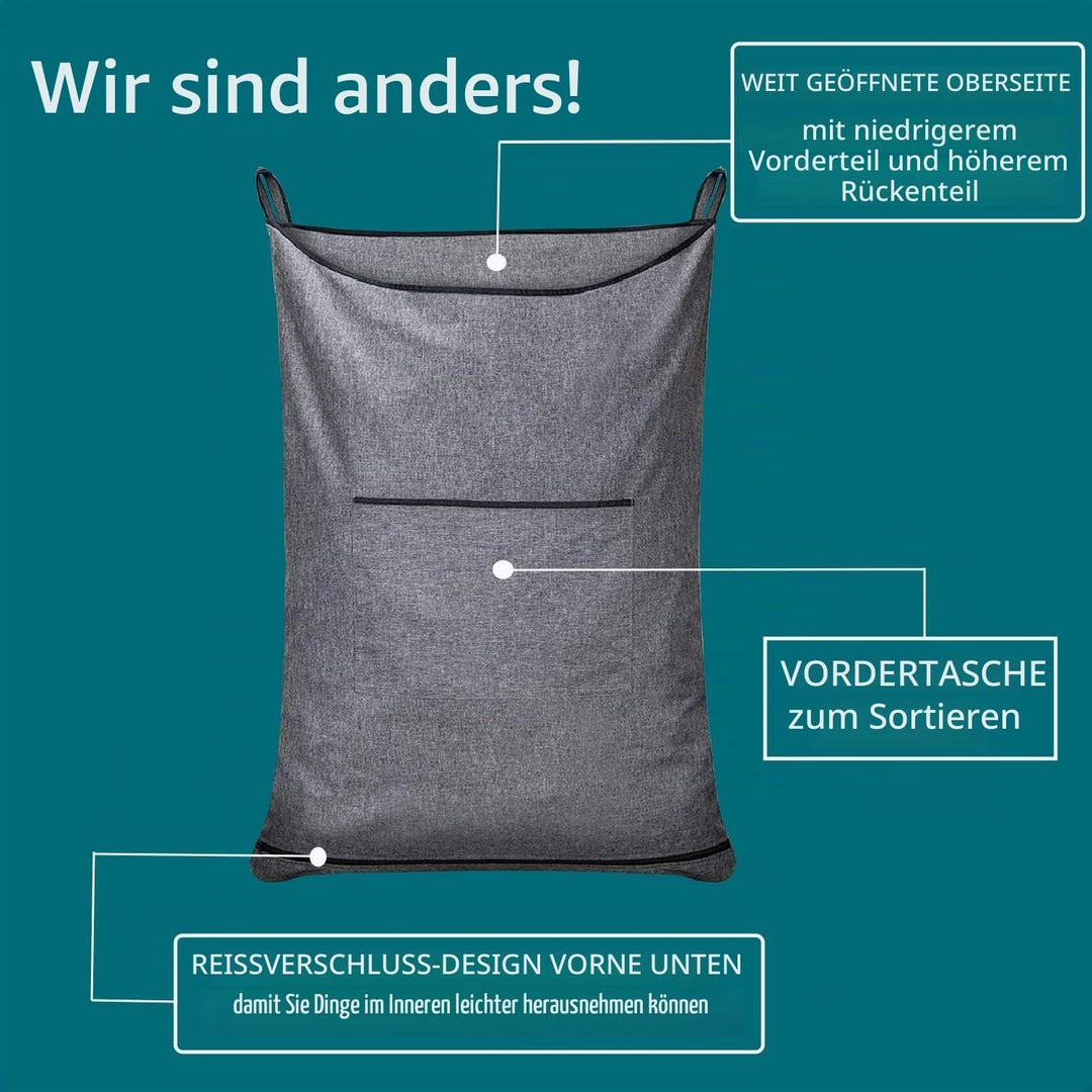 KINGSUSLAY Hängender Wäschekorb, Hängender Wäschekorb mit Aufhängehaken, platzsparender hängender Wä
