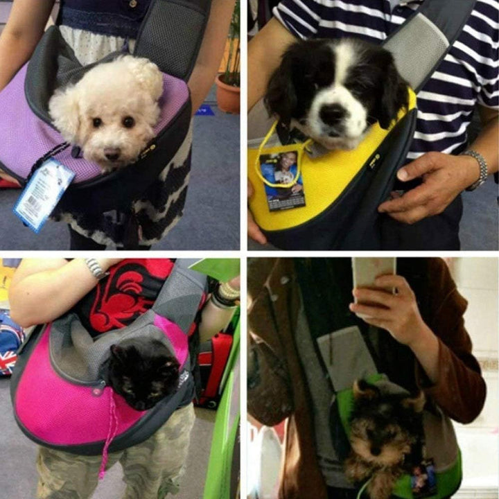 Tragbar Haustier Hunde Katzen Welpen Umhängetasche Reise Träger Schulter Beutel Atmungsaktiv Mesh Tr