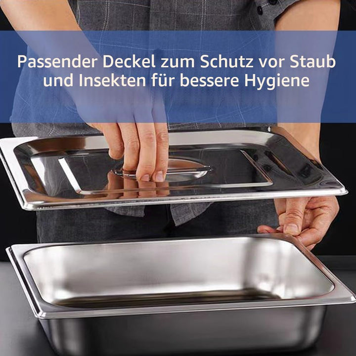 Panierschalen Set 3-Teilig, Edelstahlbehälter mit Deckel, Panier-Set aus Edelstahl, Schale zum Panie