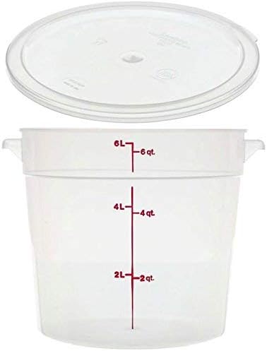Cambro Camware Bundle 6 & 12 Quart Transparent Runde Frischhaltedosen mit Deckel und gratis Schaber