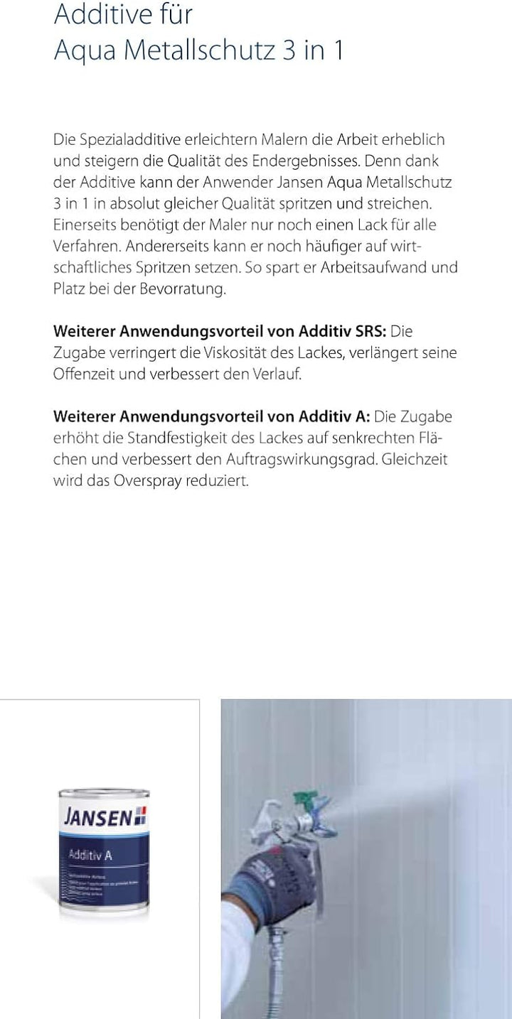 Jansen Aqua Metallschutz 3in1 (RAL 9006) 0,75l 0,75 Liter Ral 9006 - Weissaluminium, 0,75 Liter Ral