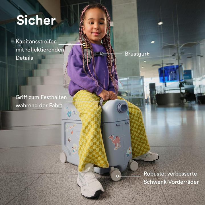 Stokke JetKids Travel Bundle, Arctic Blue - Enthält den BedBox Aufsitzkoffer & das Backpack - Ideal
