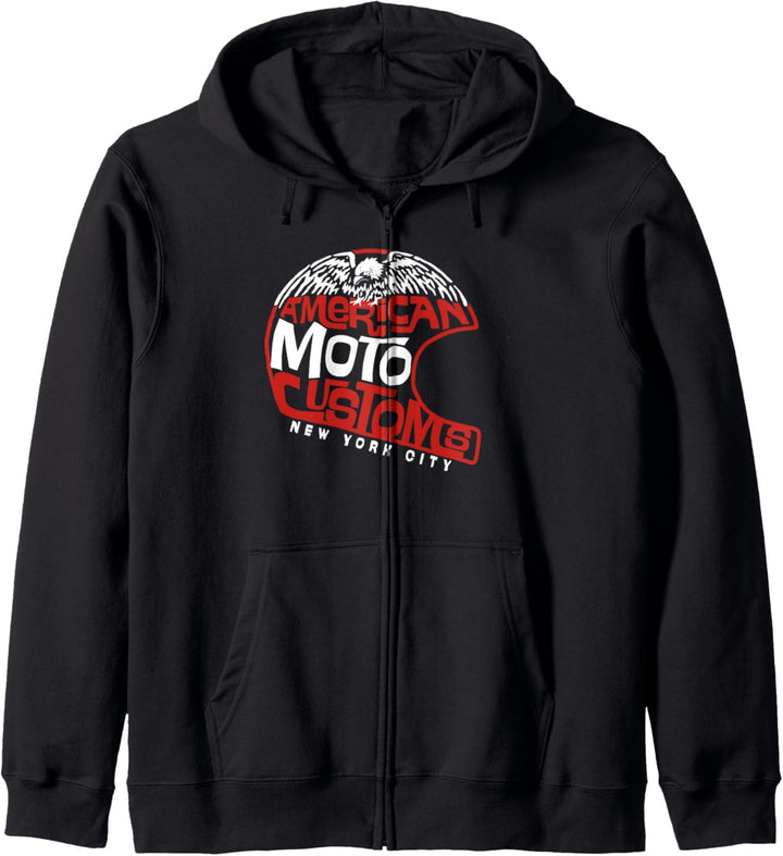 Trendy American Moto Customs Eagle Silhouette Fill Kapuzenjacke