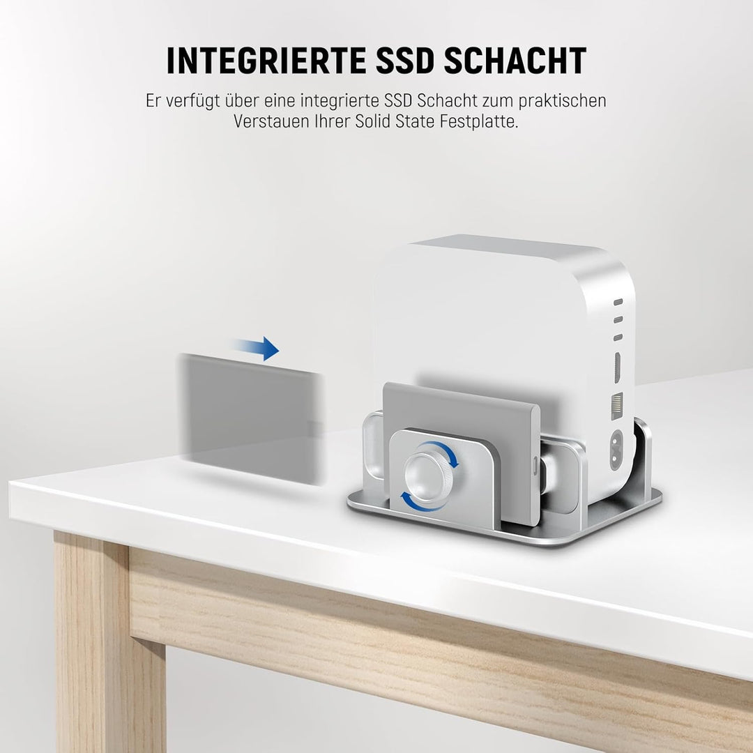 NEEWER Basics Mac mini Ständer mit SSD Halterung, PC Steckplatz aus Aluminiumlegierung, aufrechtes R