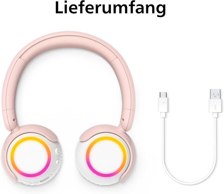 PHILIPS TAK4200PK 4200 Serie Kabellose Faltbare On-Ear-Kinderkopfhörer | Lautstärkebegrenzung, Audio
