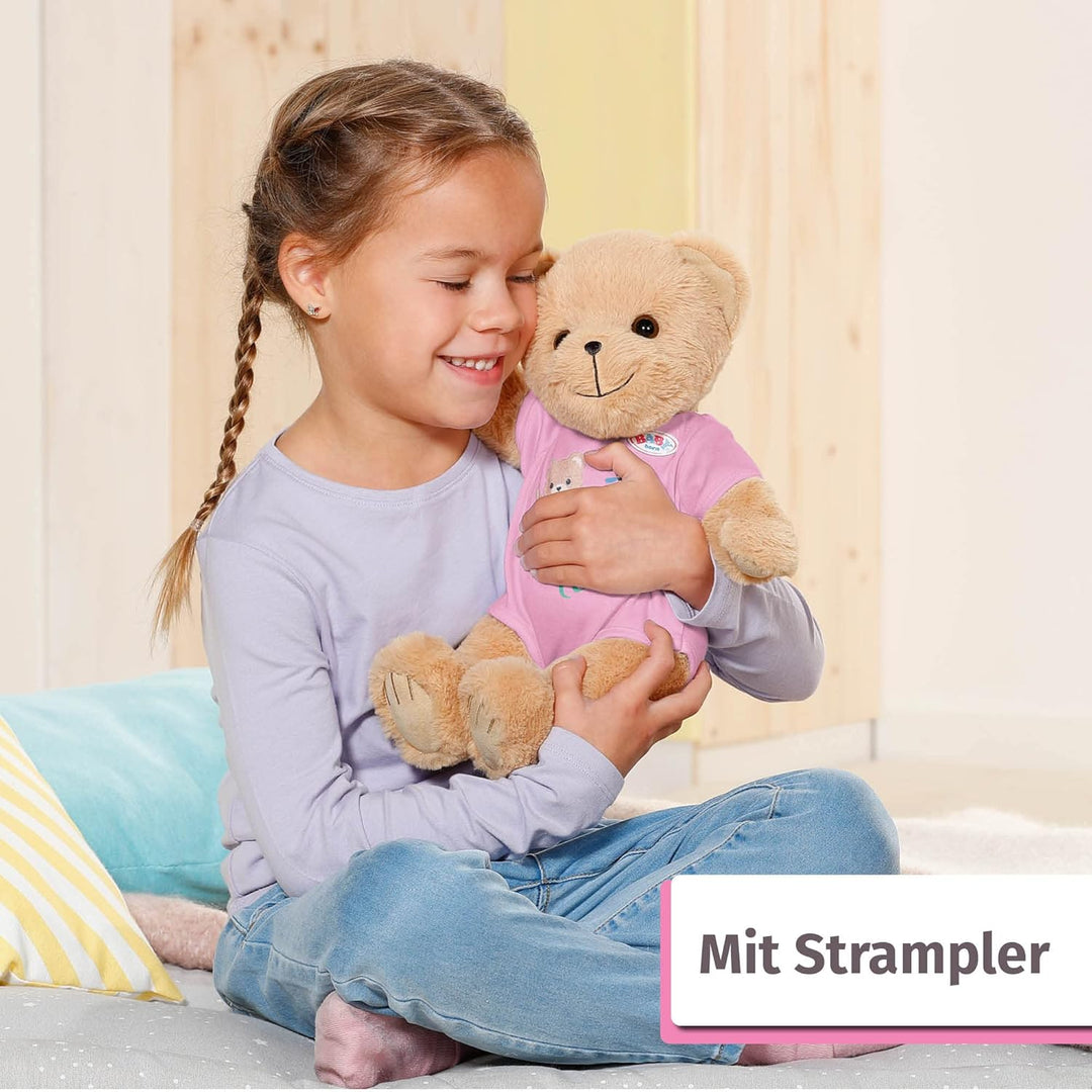 BABY born Bär, Teddy Kuscheltier mit pinkem Strampler und beweglichen Armen und Beinen, 835586 Zapf