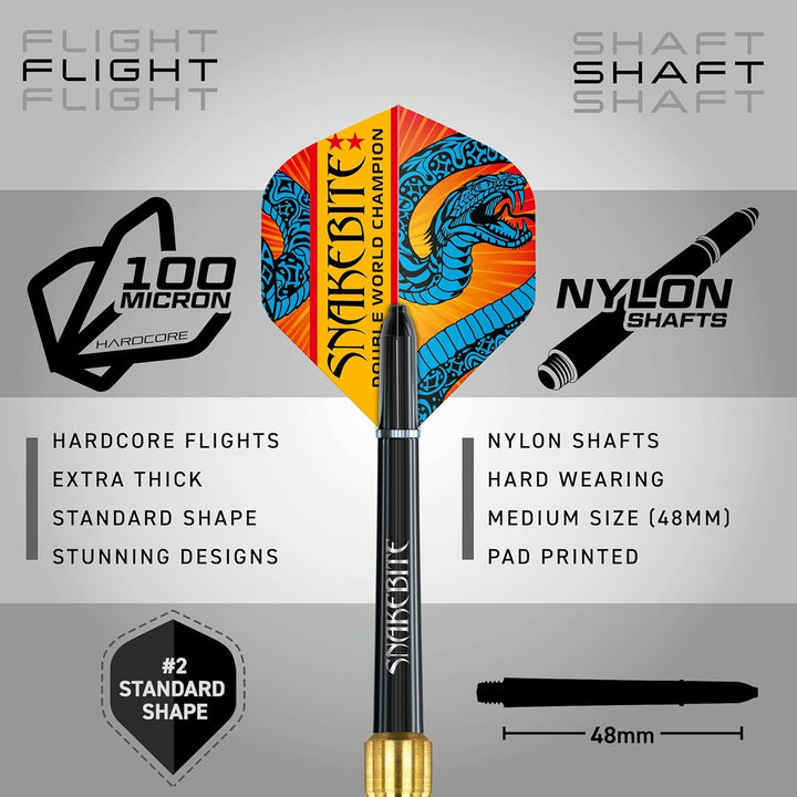 RED DRAGON Peter Wright 'Snakebite' v Gerwyn Price 'Iceman' DWC Steel Tip Dartset aus Messing mit Fl