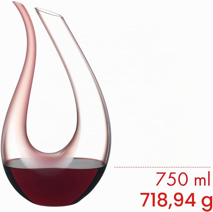 RIEDEL Amadeo Dekanter - Rosa, Einzelpackung, klares+rosanes Kristallglas, handgefertigt