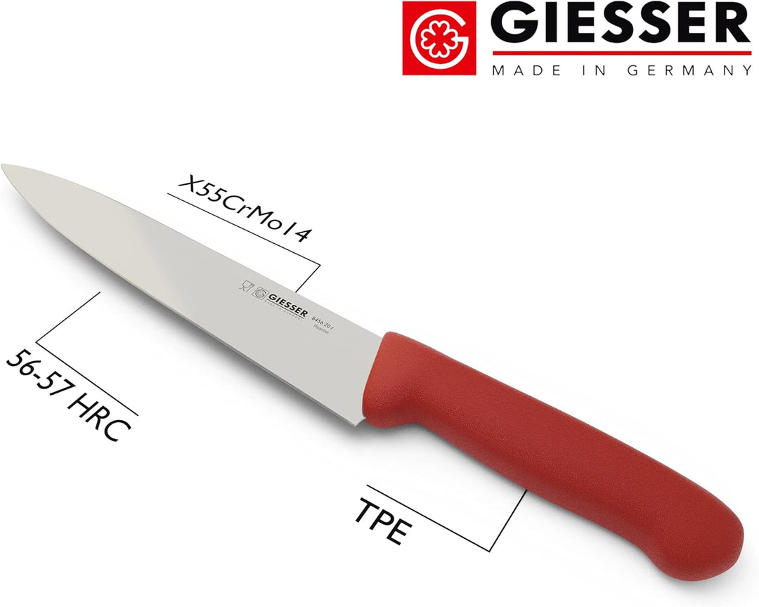 Giesser seit 1776 - Made in Germany - Tranchiermesser rot, Basic Red, Klinge 20 cm, rutschfest, schm