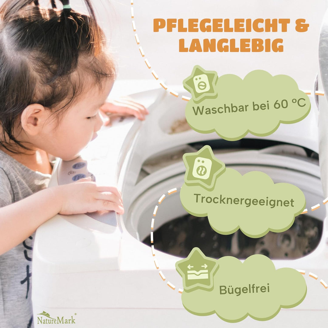 NatureMark Kinder Spannbettlaken 70x140 cm – Weiches Jersey, 100% Baumwolle, 2er Set für Babybett un