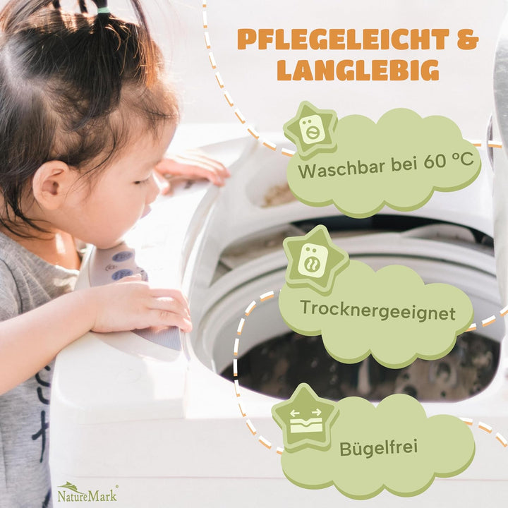 NatureMark Kinder Spannbettlaken 70x140 cm – Weiches Jersey, 100% Baumwolle, 2er Set für Babybett un