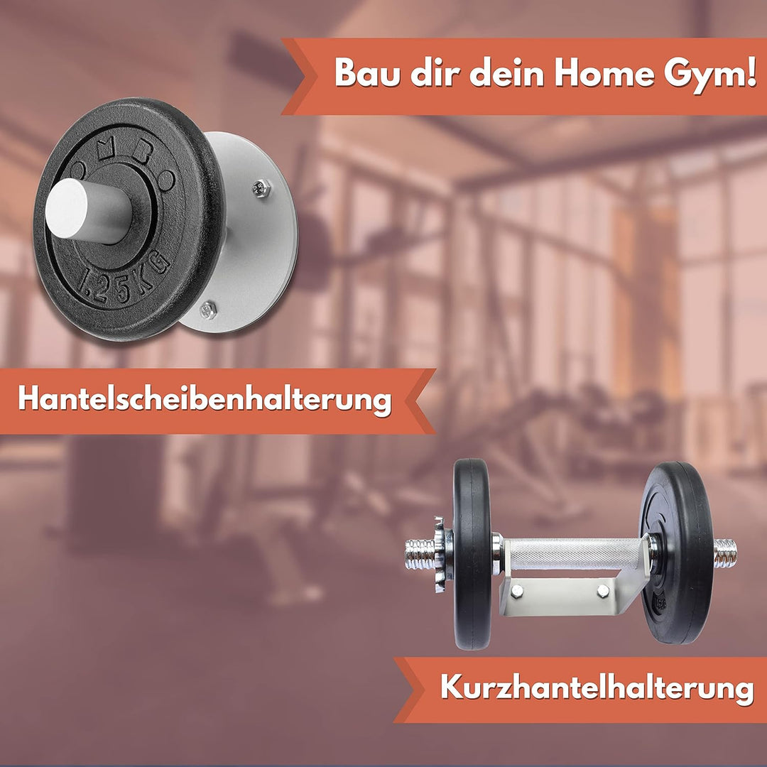 Wandhalterungen für Hantelscheiben und Kurzhanteln, Edelstahl