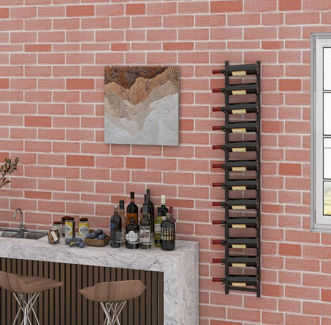 KOMFOTTEU Weinregal Wand für 6/9/12 Flaschen, vertikaler Flaschenhalter aus Metall, dekoratives Häng