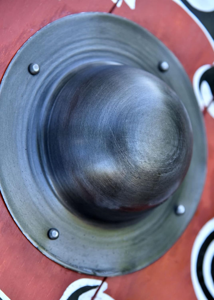 Battle-Merchant | Rundschild mit Hugin & Munin Motiv | handbemalter Wikingerschild aus Holz | 80cm (