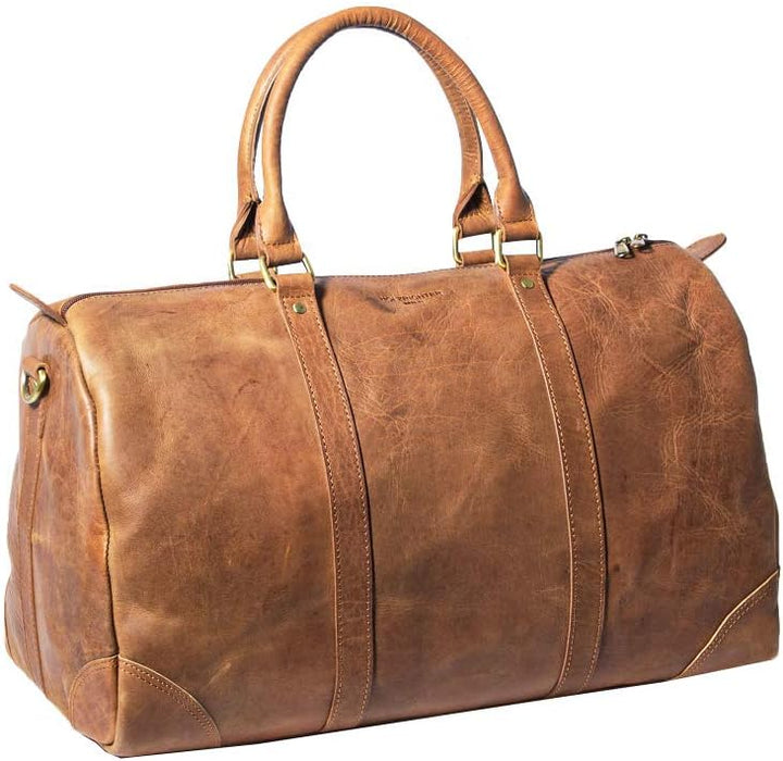 HOLZRICHTER Berlin No 8-1 (M) - Premium Weekender Reisetasche, Sporttasche & Handgepäck aus Leder -