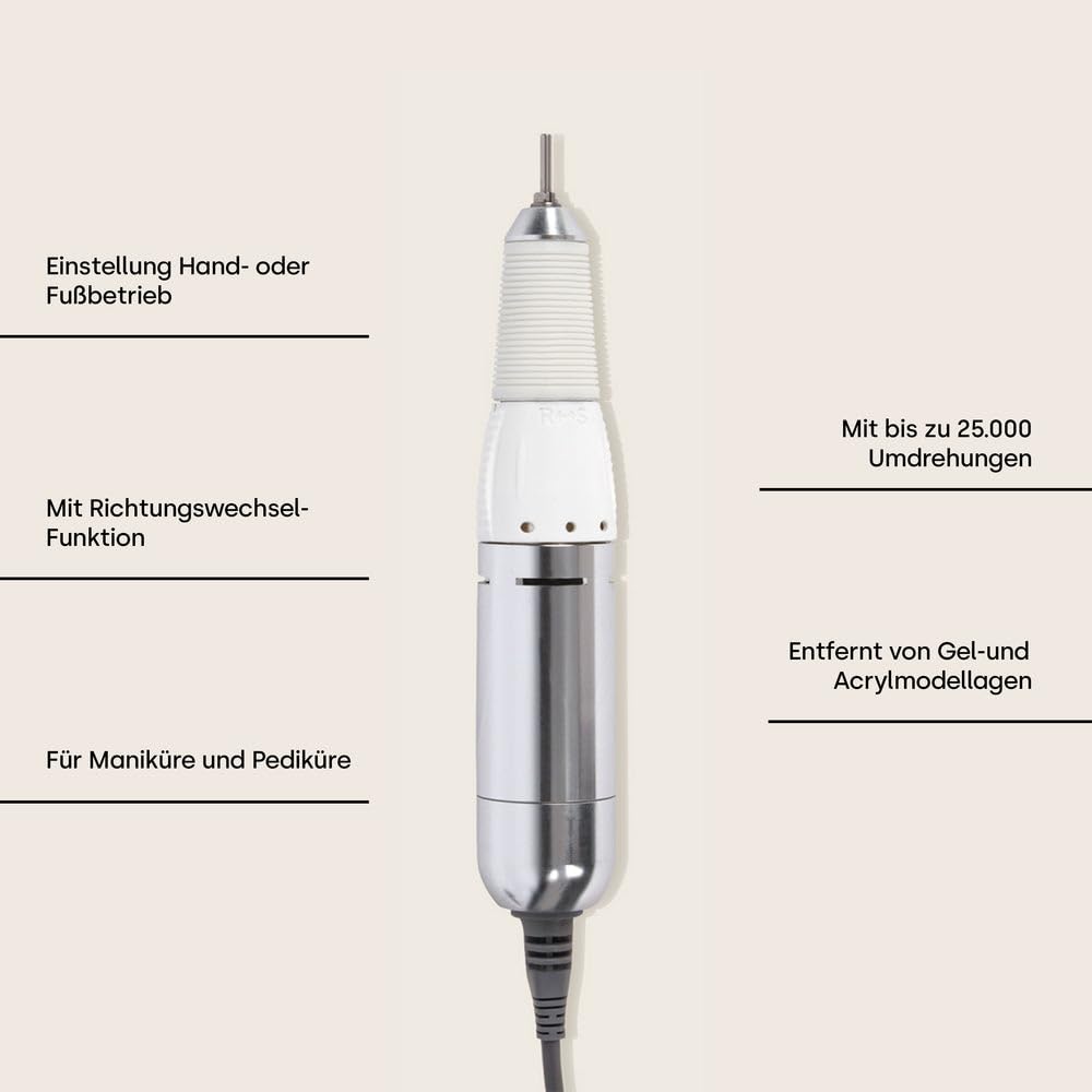 Emmi Nail Fräser Quick 3 Plus I Elektrischer Fräser für Gelnägel mit 25.000 U/Min I Elektrische Nage
