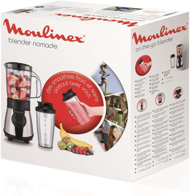 Moulinex Blend&Go LM1B1D 300W Mixer, Smoothie-Mixer mit 750 ml Kunststoffkrug, inklusive 750 ml trag