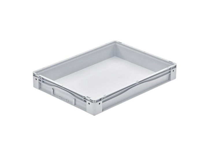 PROREGAL Euro-Norm Grossbehälter | HxBxT 12x60x80cm | 49 Liter | Glatter Boden | Grau | Eurobehälter