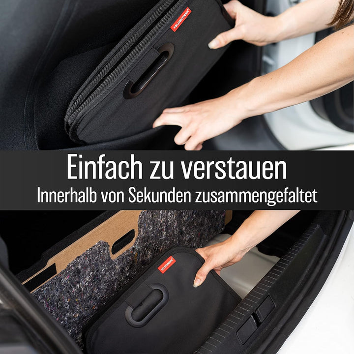 HELDENWERK Kofferraumtasche faltbar mit Anti-Rutsch-Klett - Kofferraum-Organizer, Auto Faltbox, Eink