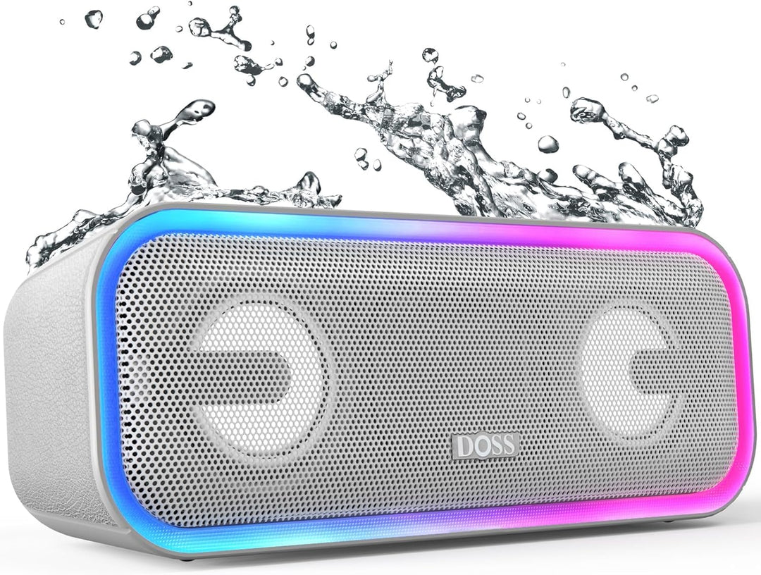 DOSS SoundBox Pro+ Bluetooth Lautsprecher mit IPX6 Wasserdicht, 24W Dualen Bass-Treibern, Stereo-Pai