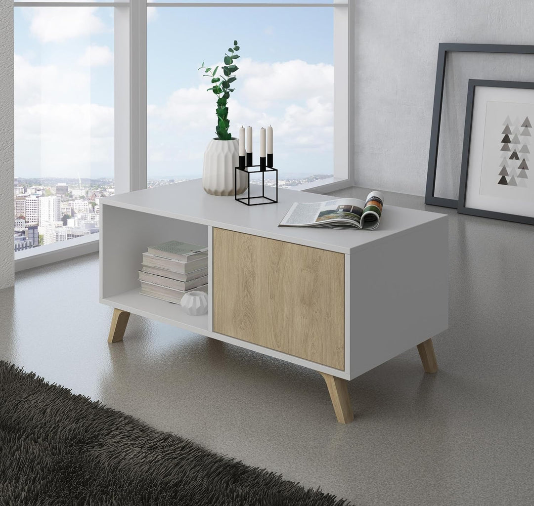 Skraut Home – Couchtisch – 45 x 92 x 50 cm – niedriger Tisch ideal für Wohnzimmer oder Esszimmer – W
